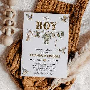 Duck Hunting It's a Boy Baby Shower  Invitation