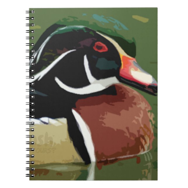 Duck Hunting Journal Book, Wood Duck Notebook (Front)