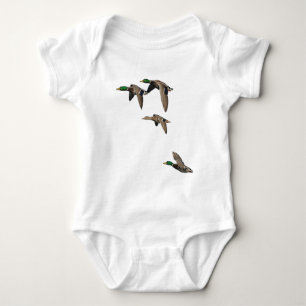 Duck Hunting Mallards in Flight Baby Bodysuit