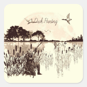 Duck Hunting Square Sticker