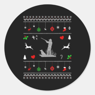 Duck Hunting Ugly Christmas Design Hunter Classic Round Sticker