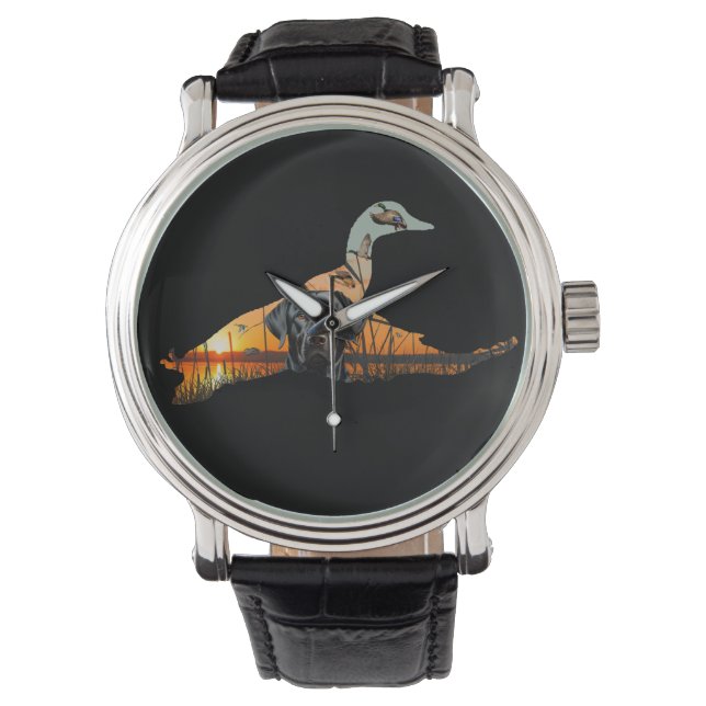 Duck Hunting Watch, Black Labrador Retriever Watch (Front)