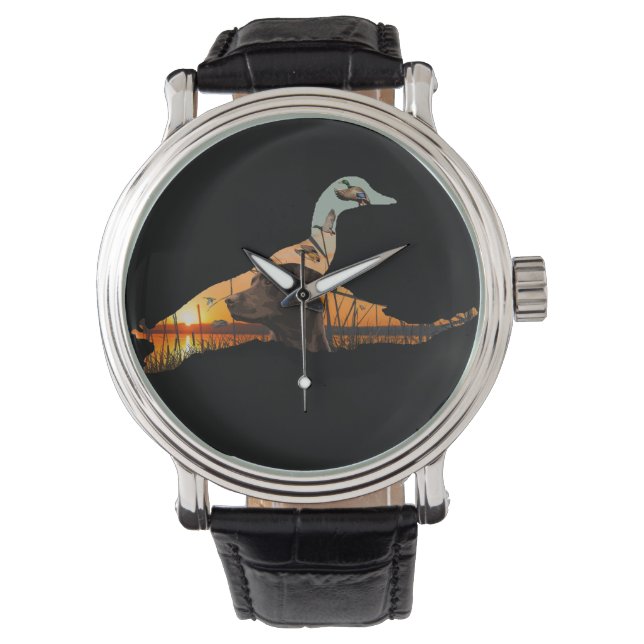 Duck Hunting Watch, Chocolate Labrador Watch (Front)