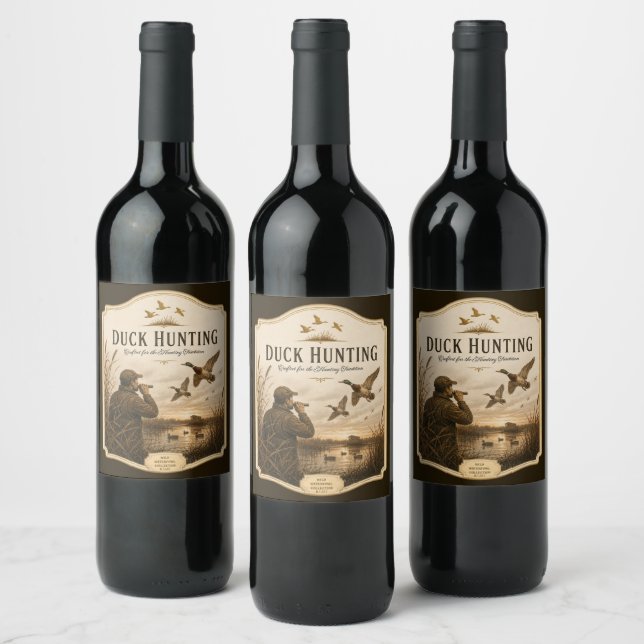 Duck Hunting  Wine Label (Bottles)