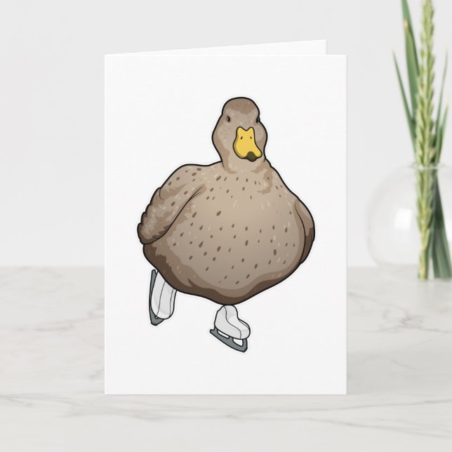 Duck Ice skating Ice skates Card (Front)