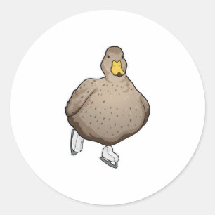 Duck Ice skating Ice skates Classic Round Sticker