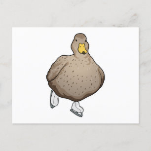 Duck Ice skating Ice skates Postcard