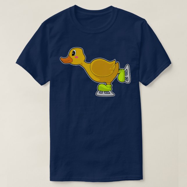 Duck Ice skating Ice skates Winter sports T-Shirt (Design Front)