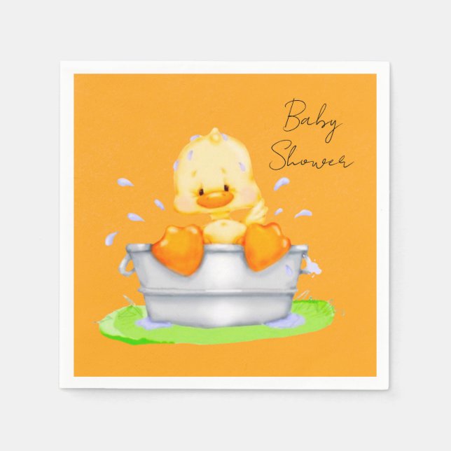 Duck in a Tub Baby Shower Napkin (Front)