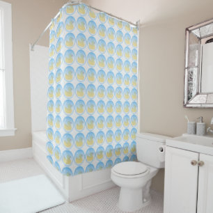 Duck in Bubble Pattern Shower Curtain