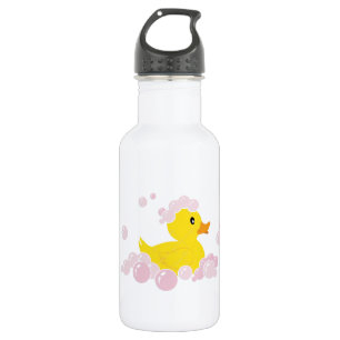 Duck in Pink Bubbles 532 Ml Water Bottle