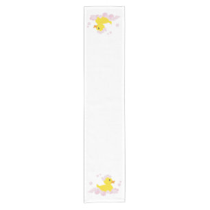 Duck in Pink Bubbles Short Table Runner