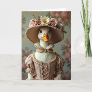 Duck In Pink Dress Fancy Card