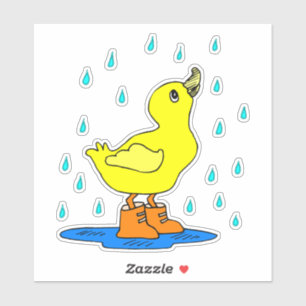 Duck In Rain Custom-Cut Vinyl Sticker