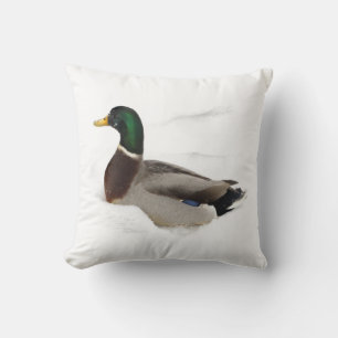 Duck in Snow Cushion