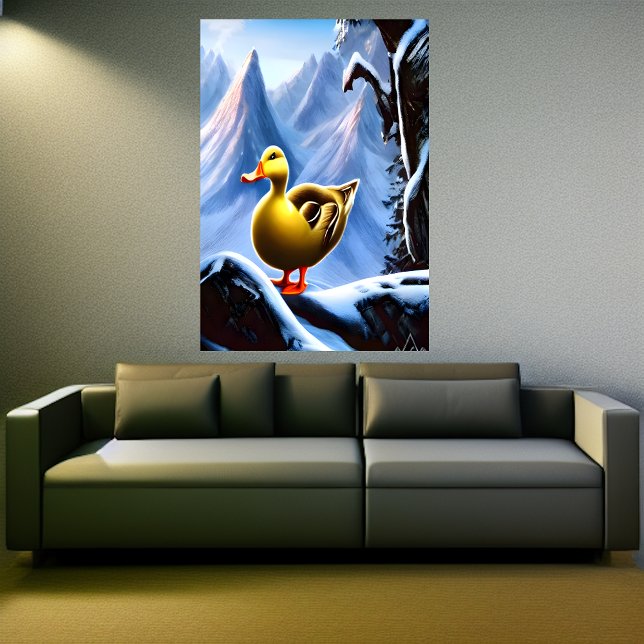 Duck in the snowy mountain | AI Art Poster (Creator Uploaded)
