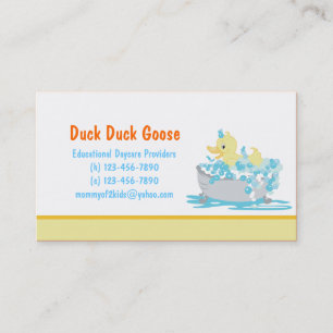 Duck in Tub Daycare or any business card template