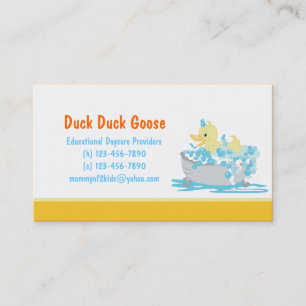 Duck in Tub Daycare or any business card template