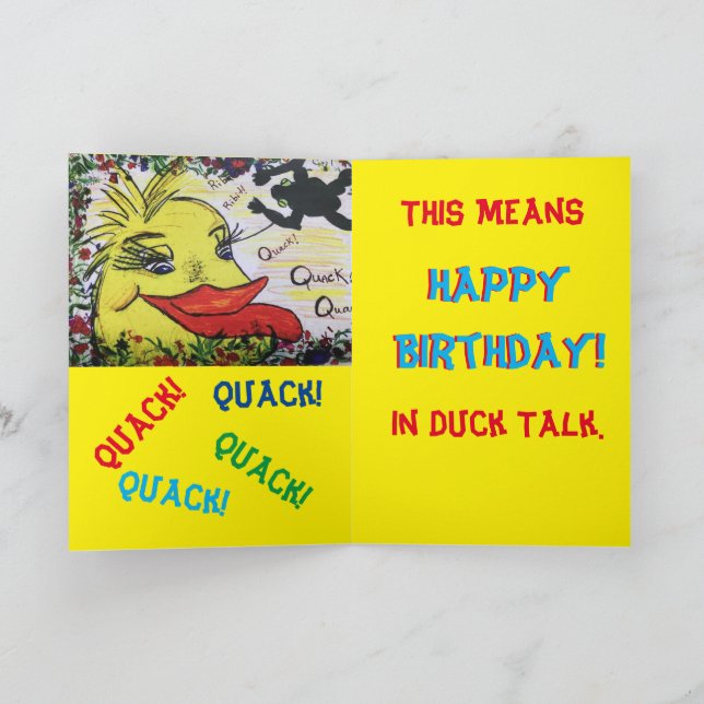 Duck kid Birthday card (Inside)