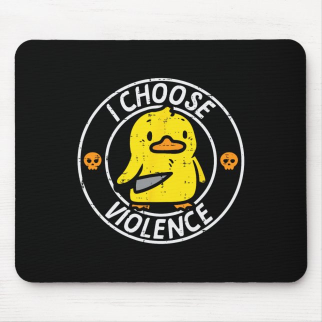 Duck Knife I Choose Funny Sarcasm Joke Humour Gag  Mouse Mat (Front)