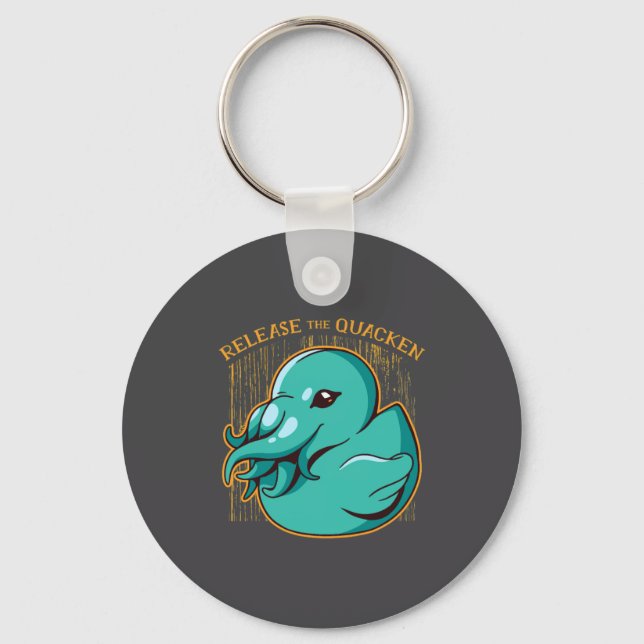 Duck Kraken Release The Quacken Funny Rubber Boxer Key Ring (Front)