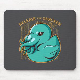 Duck Kraken Release The Quacken Funny Rubber Boxer Mouse Mat