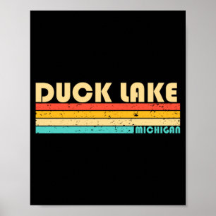 Duck lake michigan funny fishing camping summer poster