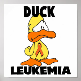 Duck Leukaemia (Orange Ribbon) Poster