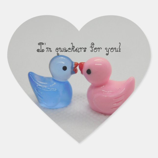 Duck Love Heart Sticker (Front)