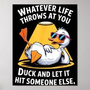 Duck Lover Funny Quote For Men Women Boys Kids Gra Poster