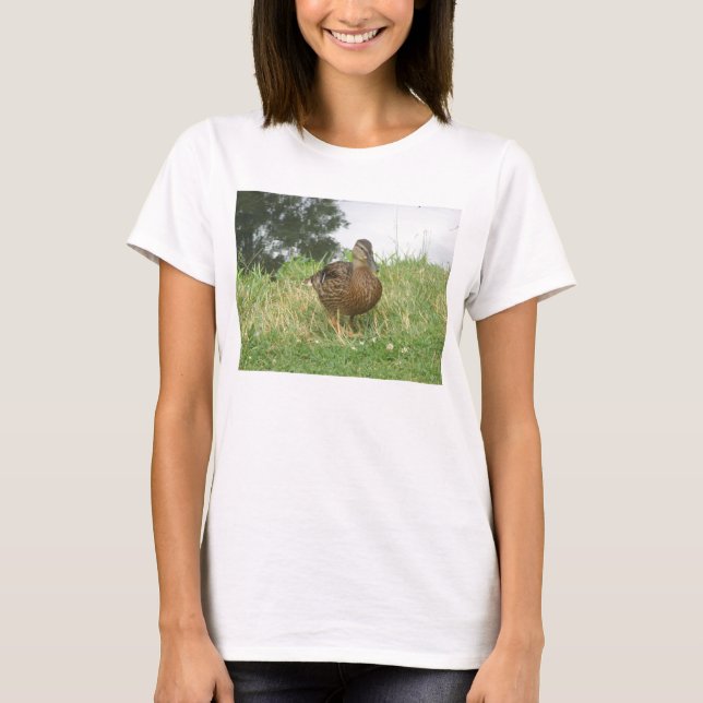 Duck Mallard Female Cute Nature Photo T-Shirt (Front)