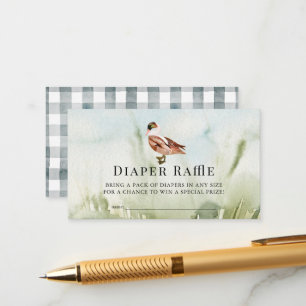Duck/Mallard Watercolor Field Diaper Raffle Ticket Enclosure Card