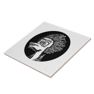 Duck man portrait sketchy drawing tile