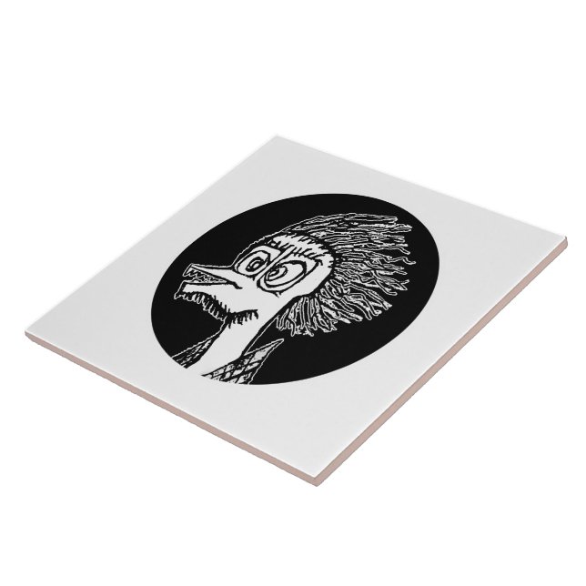 Duck man portrait sketchy drawing tile (Side)