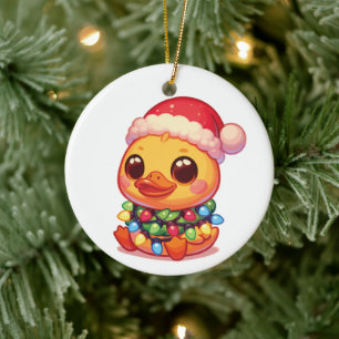 Duck Merry Christmas Winter Animals Cute Ducks Ceramic Tree Decoration