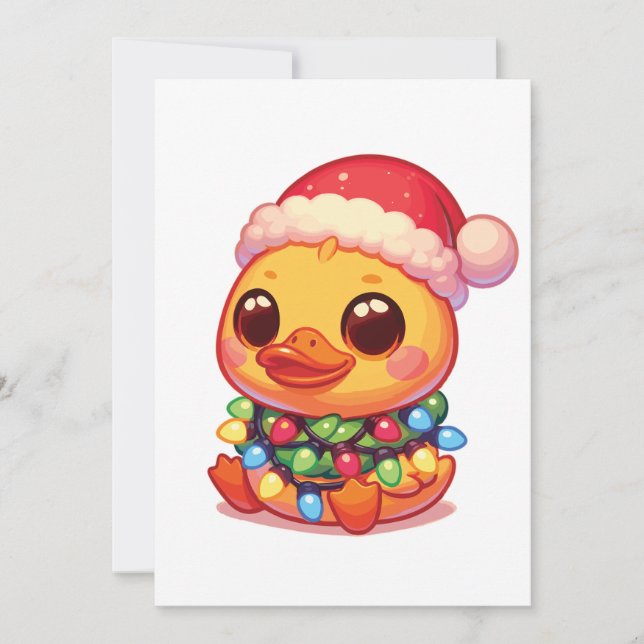 Duck Merry Christmas Winter Animals Cute Ducks Holiday Card (Front)