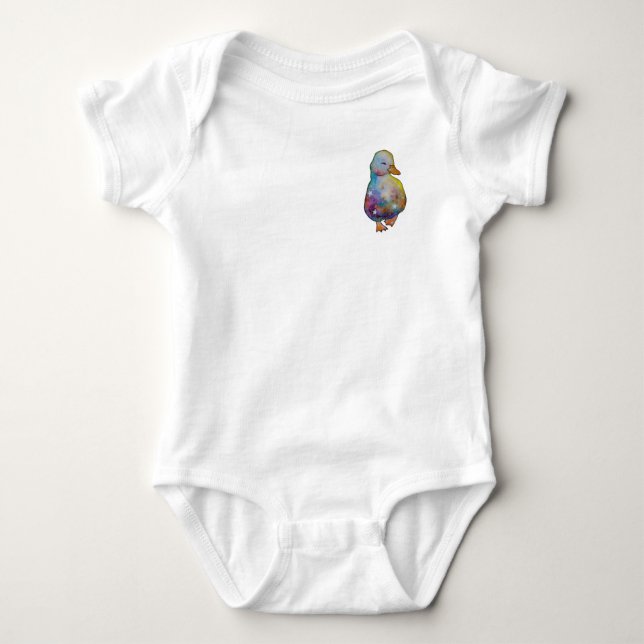 Duck named Rainbow Baby Bodysuit (Front)