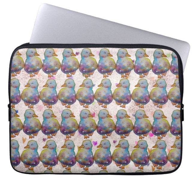 Duck named Rainbow Laptop Sleeve (Front)