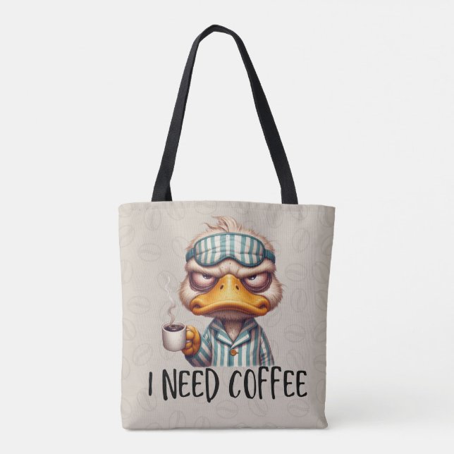 Duck Need Coffee Tote Bag (Back)