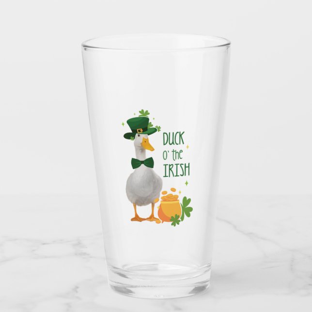 Duck o' the Irish St. Patricks Day Glass (Front)