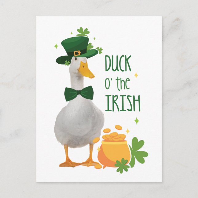 Duck o' the Irish St. Patricks Day Postcard (Front)
