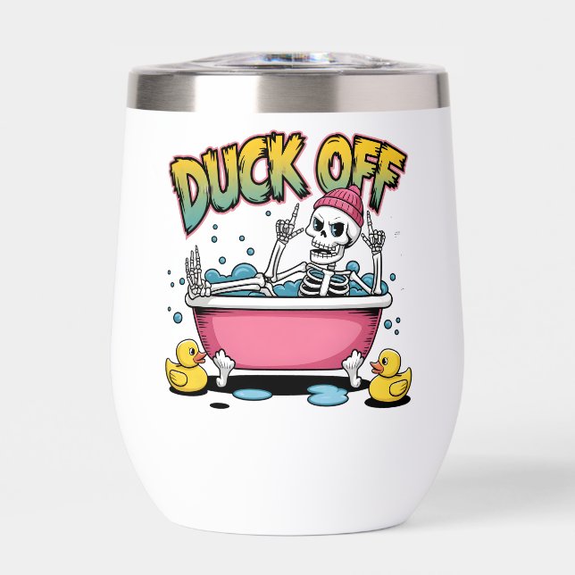 Duck Off Funny Skeleton Design-61161 Framed Art (Front)