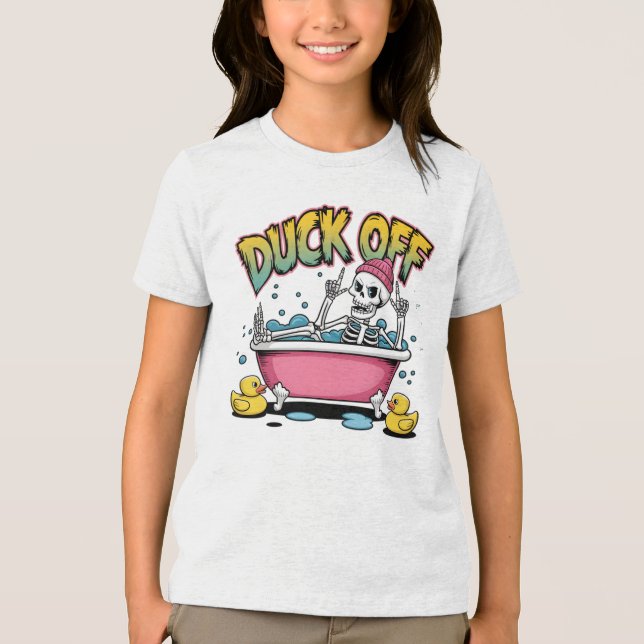 Duck Off Funny Skeleton Design-61161 Tri-Blend Shirt (Front)