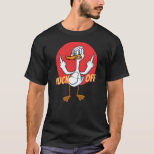Duck Off Sarcastic Funny Middle Finger Pun Duck Ca T-Shirt