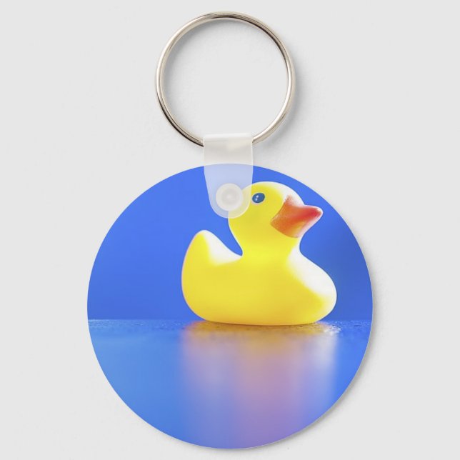 Duck on Blue Key Ring (Front)