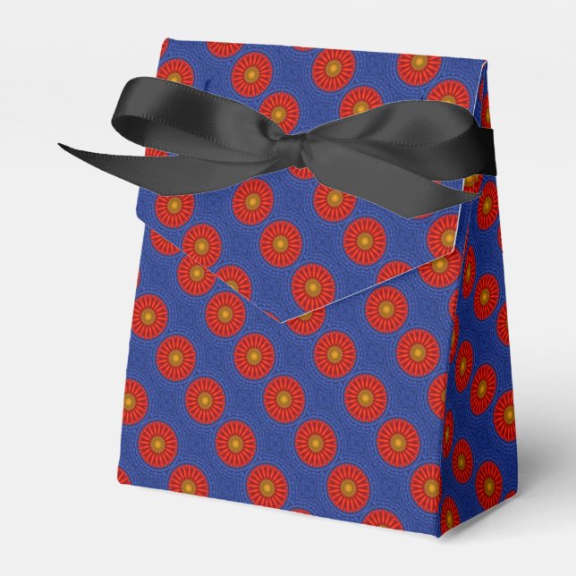 Duck on blue with red kaleidoscope favour box (Front Side)