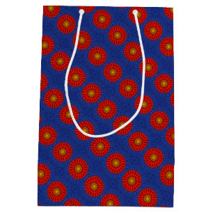 Duck on blue with red kaleidoscope medium gift bag