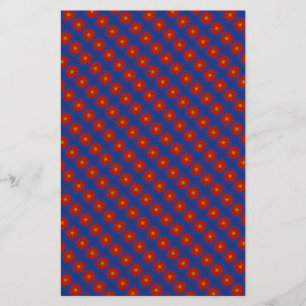 Duck on blue with red kaleidoscope stationery