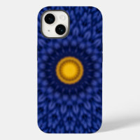 Duck on blue with yellow kaleidoscope