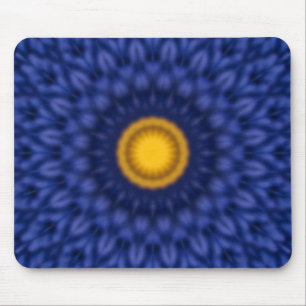 Duck on blue with yellow mouse mat